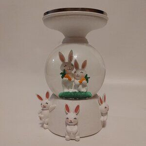 BATH & BODY WORKS HOME DECOR 3-WICK EASTER WATER GLOBE PEDESTAL CANDLE H…